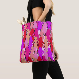 Roze Vrouwen Silhouetten Tote Bag
