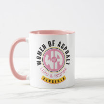 Roze vrouwen van de Mok van Asphalt Virginia Coffe