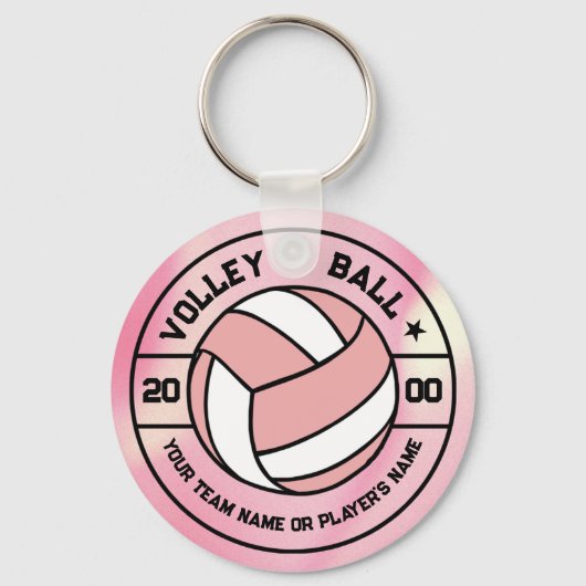 Roze Vrouwen Volleybal Gift Souvenir Sleutelhanger (Voorkant)