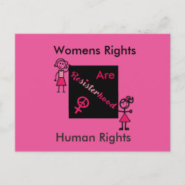 Roze vrouwenrechten zijn politieke mensenrechten briefkaart