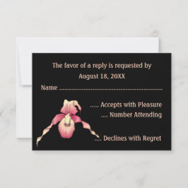 Roze Vrouwenschoen Orchidee RSVP Kaarten Kaartje
