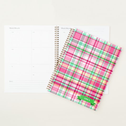 Roze Vrouwenschoen Schotse Ruit Planner (Display)