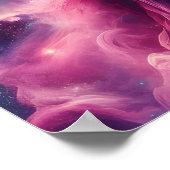 Roze, vrouwenvormige nevel in de ruimte poster (Hoek)
