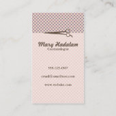 roze vrouwtjes florale schaar haarstylist visitekaartje (Achterkant)