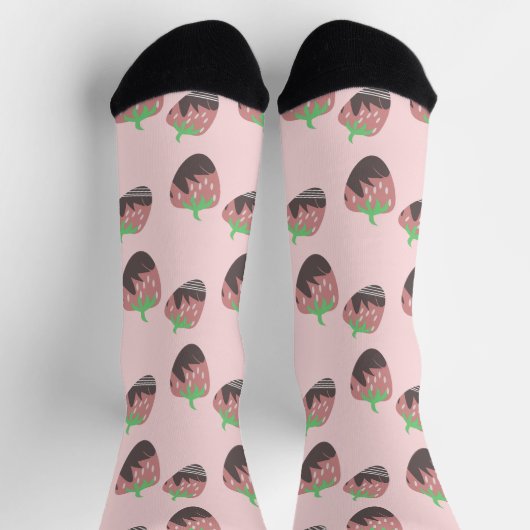 Roze vrucht van door chocolade gedekte aardbeien sokken (Top)