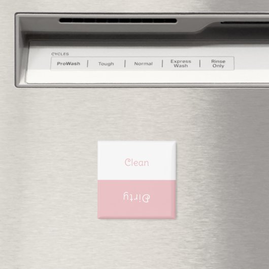 Roze vuile wasmachine Teken Magnet (Insitu (Vaatwasser))