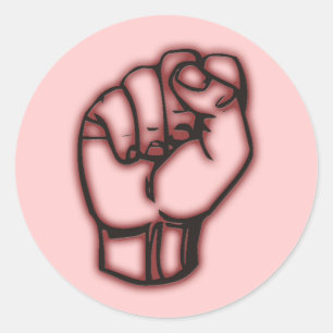 Roze vuist stickers