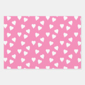 Roze vulling met witte harten inpakpapier vel (Voorkant 3)
