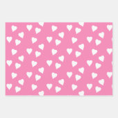 Roze vulling met witte harten inpakpapier vel (Voorkant)