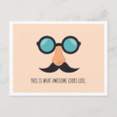 Roze vun Man met bril Briefkaart (Voorkant)