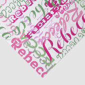 Roze vun Naam Collage Allover Afdrukken Tissuepapier (Detail)