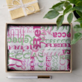 Roze vun Naam Collage Allover Afdrukken Tissuepapier (Geschenk)