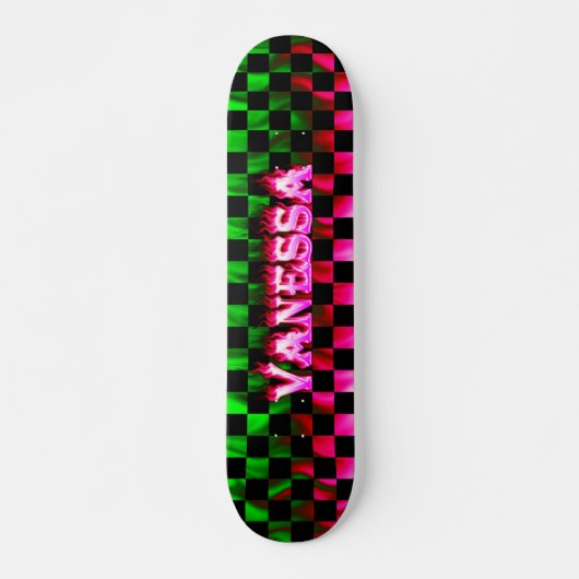 Roze vuur en vlammen van het skateboard van Vaness (Voorkant)