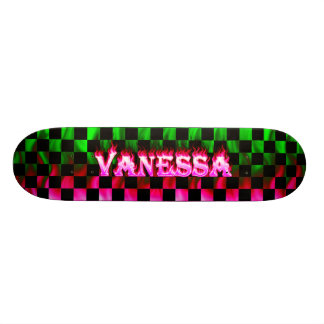 Roze vuur en vlammen van het skateboard van Vaness