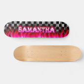 Roze vuur en vlammenontwerp van het skateboard van (Horizontaal)