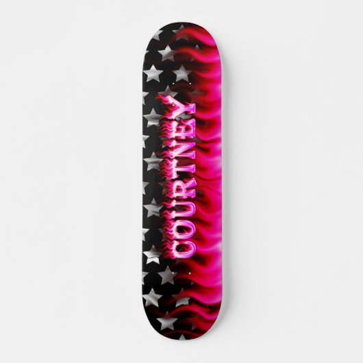 Roze vuur en vlamvormig ontwerp van het skateboard (Voorkant)
