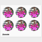  Roze Vuurbloem in Canada Ronde Sticker (Vel)