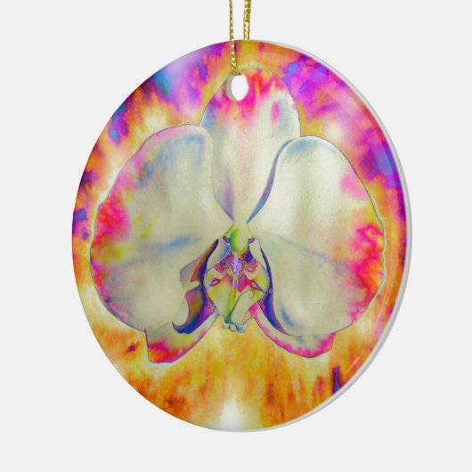 Roze vuurorchidee keramisch ornament (Links)