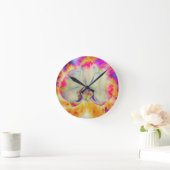 Roze vuurorchidee ronde klok (Huis)