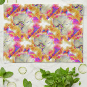 Roze vuurorchidee, surrealistische waterverf flora theedoek (Gevouwen)