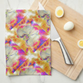 Roze vuurorchidee, surrealistische waterverf flora theedoek (Quarter Fold)