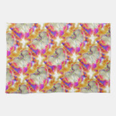 Roze vuurorchidee, surrealistische waterverf flora theedoek (Horizontaal)