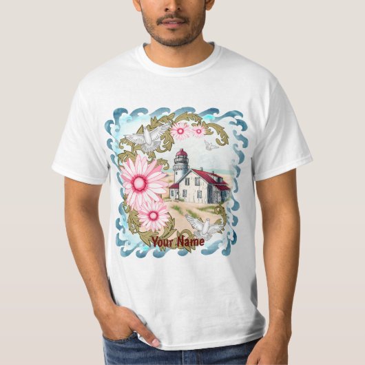 Roze vuurtoren van Daisy T-shirt (Voorkant)