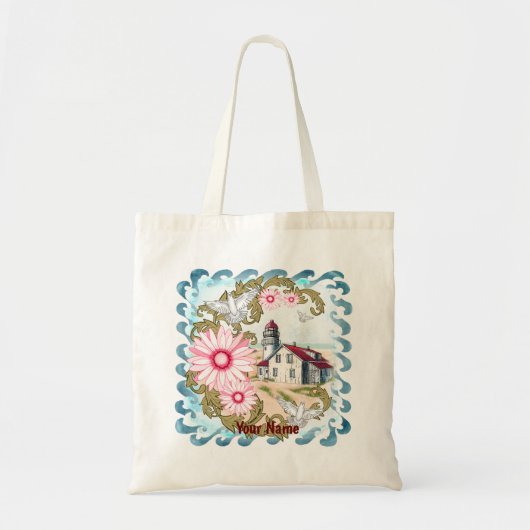 Roze vuurtoren van Daisy Tote Bag (Voorkant)