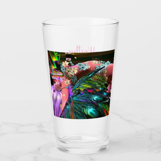 Roze vuurvaste bekrachtigingen 20oz Drink glas (Voorkant)