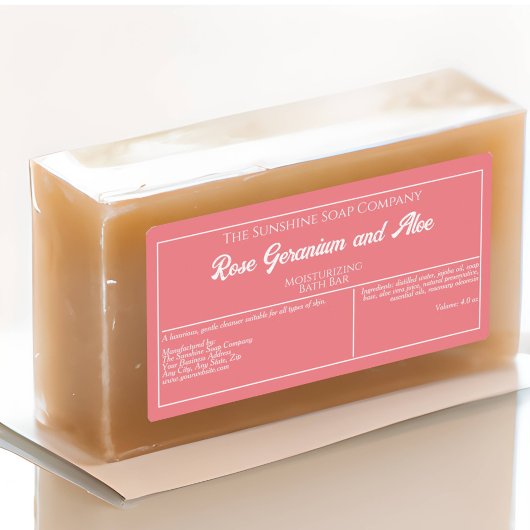 Roze w Witte Tekst zeep of cosmetica potje label