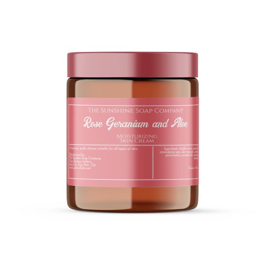 Roze w Witte Tekst zeep of cosmetica potje label