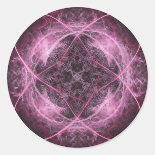Roze Waanzin Fractal Sticker