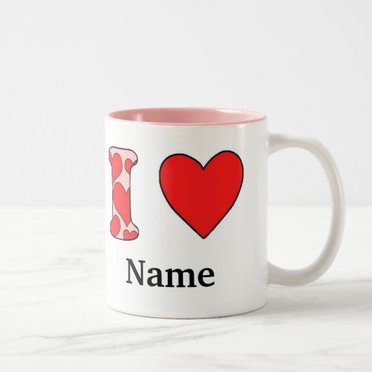 Roze waar ik van hou, gestompt tweekleurige koffiemok (Rechts)