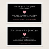 Roze waardebon Code Small Business Visitekaartje (Voorkant /achterkant)