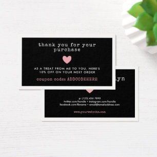 Roze waardebon Code Small Business Visitekaartje