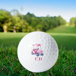 Roze wagen monogram initiaal golfballen