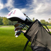 Roze wagen monogram schrift golfheadcover