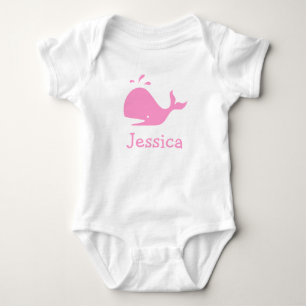 Roze walvis babykleding    romper