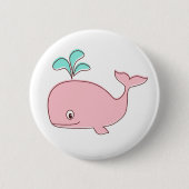Roze walvis Button (Voorkant)