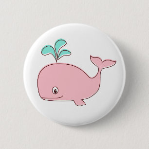 Roze walvis Button