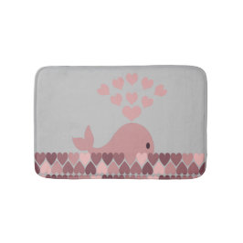 Roze walvis en harten badmat
