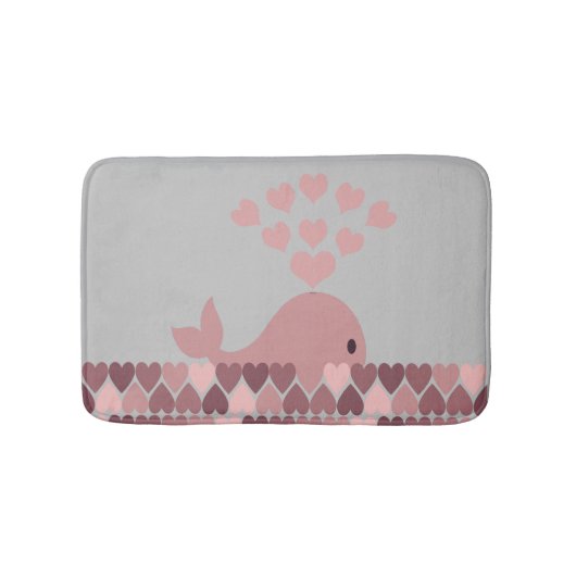 Roze walvis en harten badmat (Voorkant)