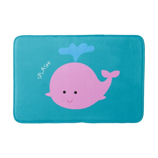 Roze walvis grafische badmat (Voorkant)