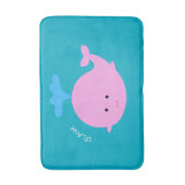 Roze walvis grafische badmat (Voorkant Verticaal)