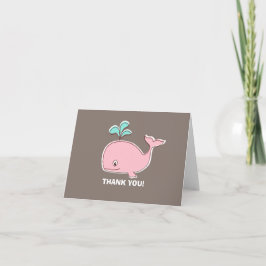 Roze walvis - Hartelijk dank Bedankkaart