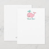 Roze walvis - Hartelijk dank, briefkaart, 4.25x5.5 Kaart (Voorkant / Achterkant)