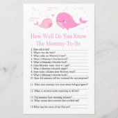 Roze walvis Hoe goed ken je het baby shower spel? (Voorkant)