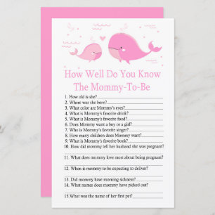 Roze walvis Hoe goed ken je het baby shower spel?