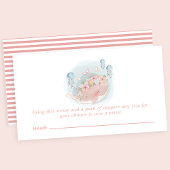 Roze walvis Jellyfish Baby shower Diaper Raffle Informatiekaartje