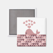 Roze Walvis Liefde Magneet (Voorkant / Achterkant)